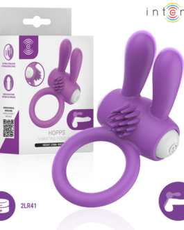 INTENSE – ANEL PENIANO VIBRATÓRIO HOPPS COM ESTIMULAÇÃO CLITÓRICA ROXO