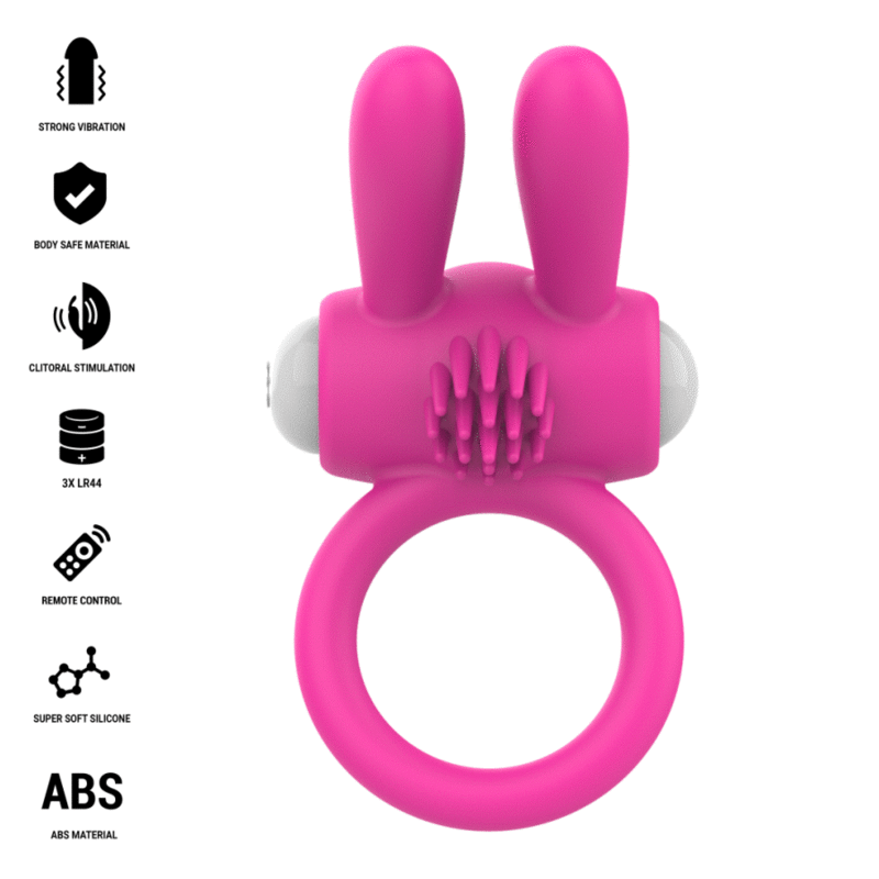 INTENSE - ANEL PENIANO VIBRATÓRIO HOPPS COM ESTIMULAÇÃO CLITÓRICA ROSA - Image 2