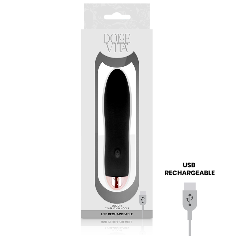 DOLCE VITA - VIBRADOR RECARREGÁVEL FOUR PRETO 7 VELOCIDADES - Image 3