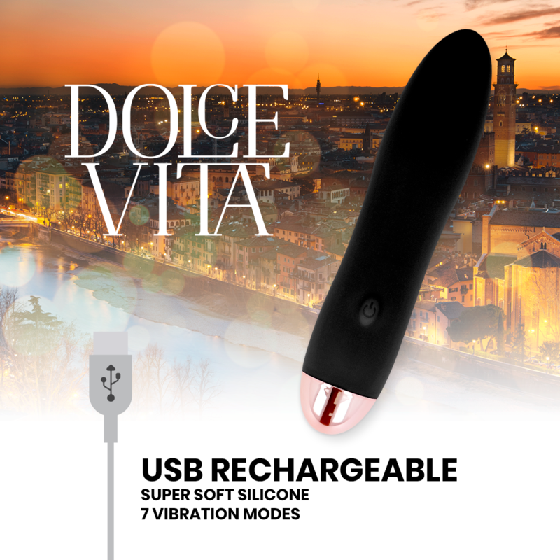 DOLCE VITA - VIBRADOR RECARREGÁVEL FOUR PRETO 7 VELOCIDADES - Image 4