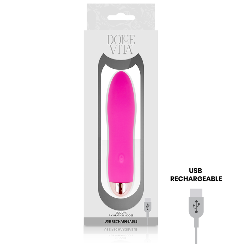 DOLCE VITA - VIBRADOR RECARREGÁVEL FOUR ROSA 7 VELOCIDADES - Image 3