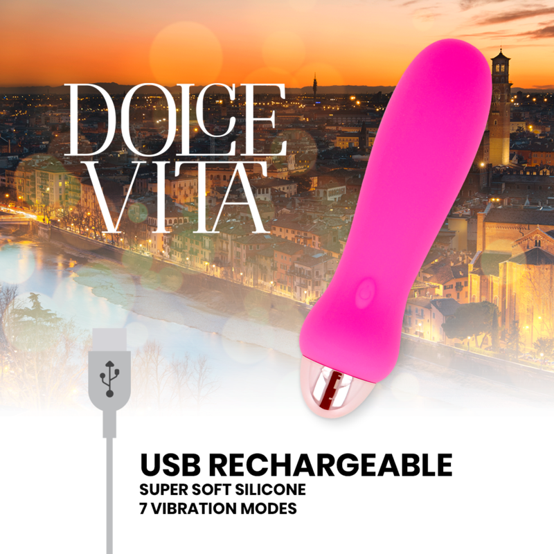 DOLCE VITA - VIBRADOR RECARREGÁVEL FIVE PINK 7 VELOCIDADES - Image 4