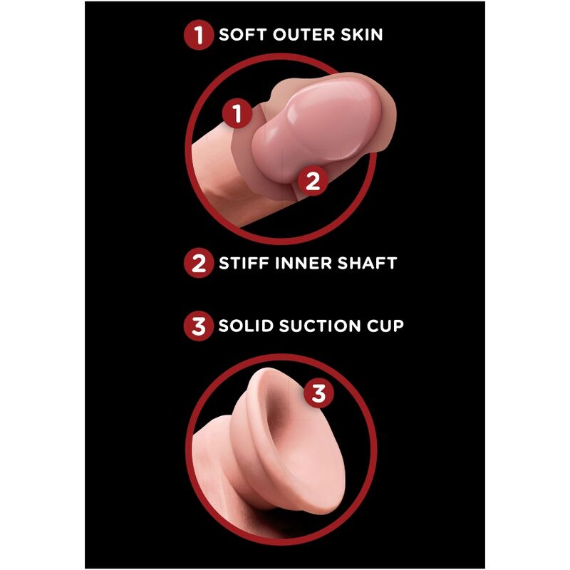 KING COCK - PLUS DILDO 3D COM BOLAS BALANÇANTES 15,2 CM PELE CLARA - Image 6
