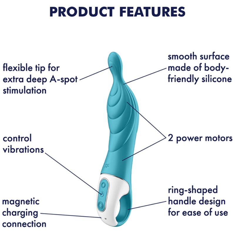 SATISFYER - VIBRADOR INCRÍVEL COM 2 PONTOS DE Estimulação TURQUESA - Image 4