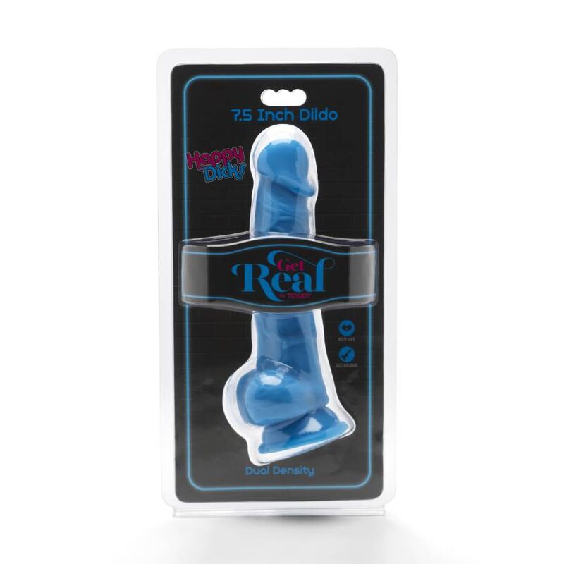 SEJA REAL – PÊNIS FELIZ 19 CM COM BOLAS AZUIS