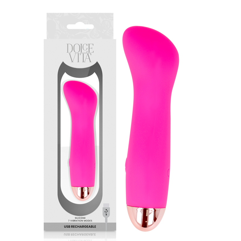 DOLCE VITA – VIBRADOR RECARREGÁVEL ONE ROSA 7 VELOCIDADES