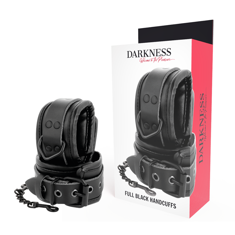 ALGEMAS DE COURO PRETO AJUSTÁVEIS DARKNESS