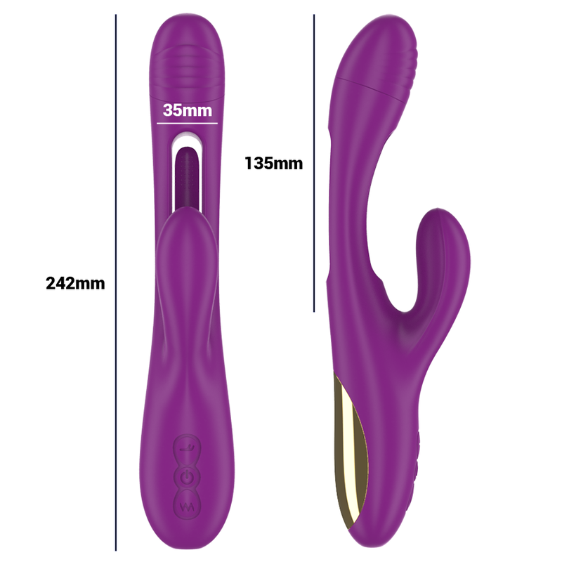 INTENSE - APOLO VIBRADOR MULTIFUNCIONAL RECARREGÁVEL 7 VIBRAÇÕES COM MOVIMENTO DE BALANÇO ROXO - Image 4