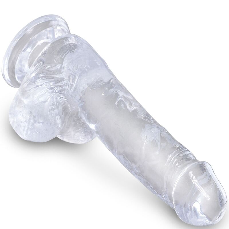 KING COCK - PÊNIS REALISTA TRANSPARENTE COM TESTÍCULOS 13,5 CM - Image 3