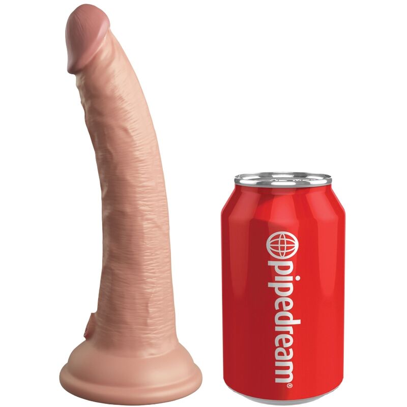 KING COCK - VIBRADOR DILDO REALISTA DE ELITE COM CONTROLE REMOTO DE SILICONE 17,8 CM