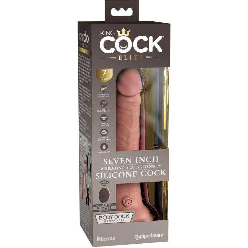 KING COCK - VIBRADOR DILDO REALISTA DE ELITE COM CONTROLE REMOTO DE SILICONE 17,8 CM - Image 6
