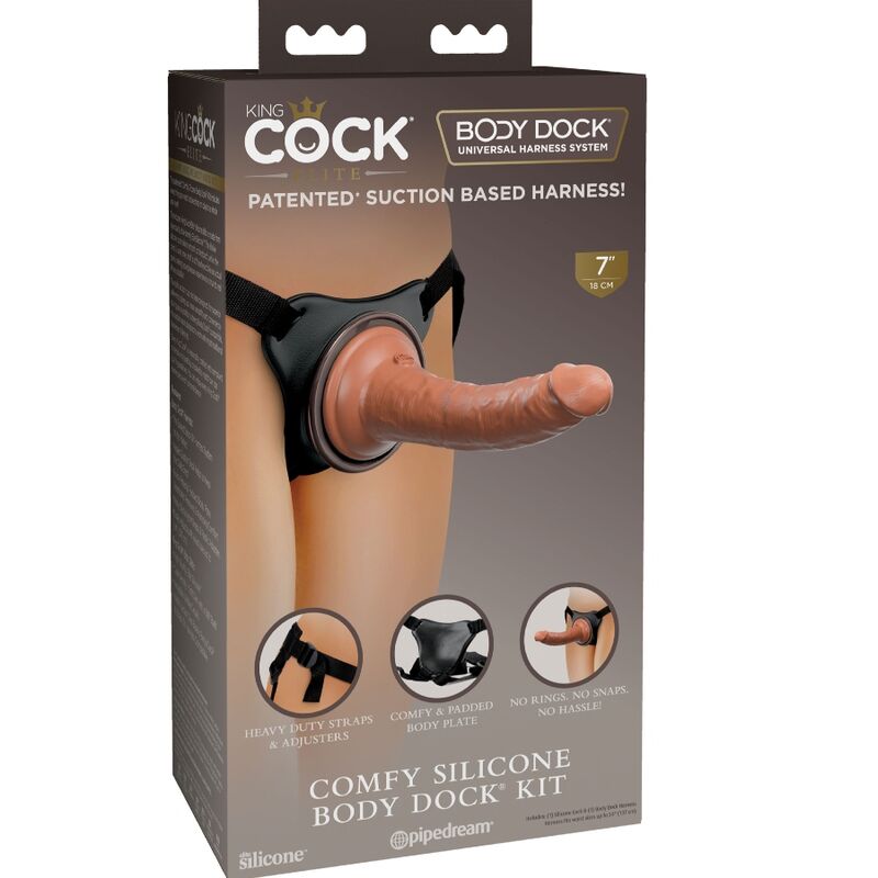 KING COCK – ARNÊS AJUSTÁVEL CONFORTÁVEL DE ELITE COM DILDO DE 17,8 CM