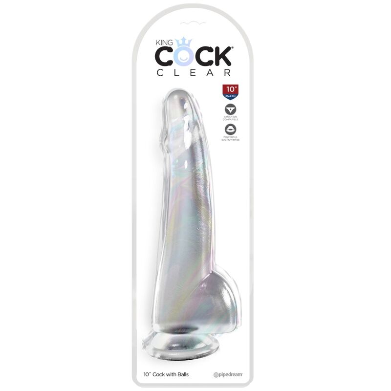 KING COCK – DILDO TRANSPARENTE COM TESTÍCULOS 19 CM