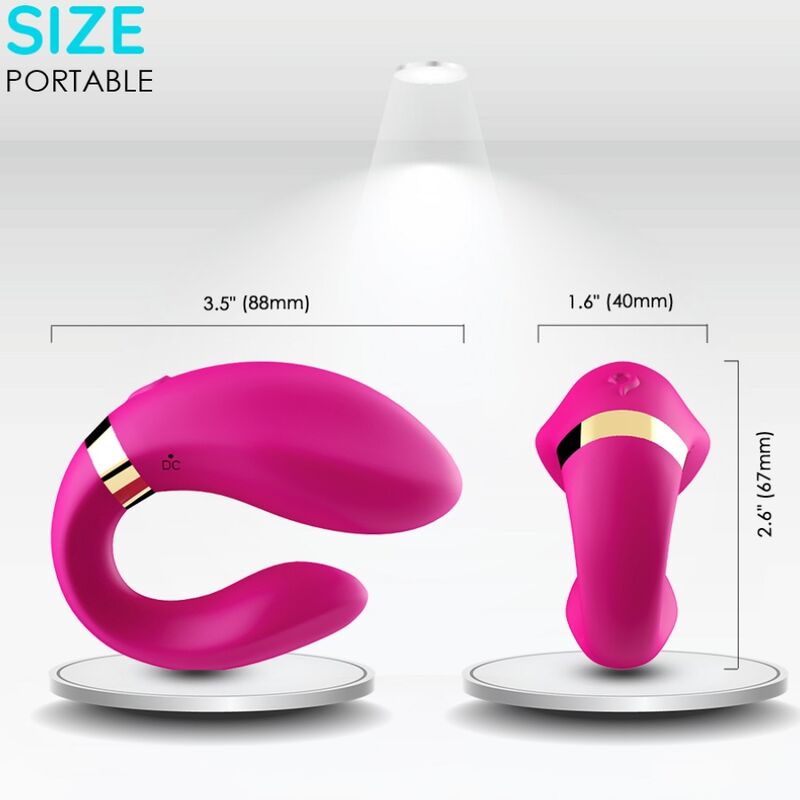 ARMONY - VIBRADOR CRESCENT PARA CASAIS COM CONTROLE REMOTO FÚCSIA - Image 3