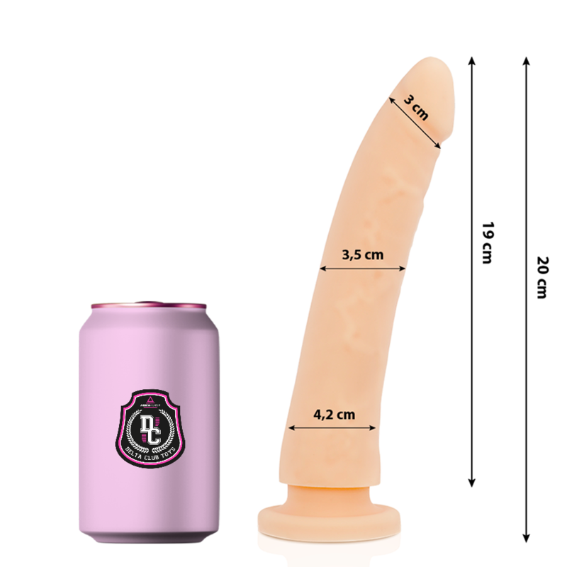 DELTA CLUB – BRINQUEDOS DILDO NATURAL DE SILICONE MÉDICO 20 CM -O- 4 CM