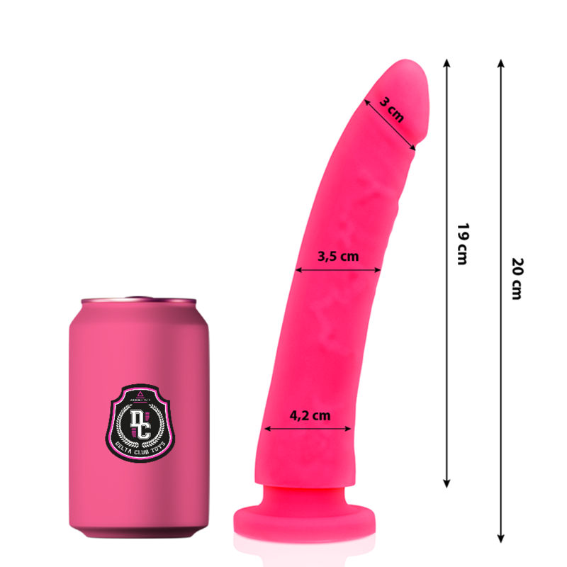 DELTA CLUB – BRINQUEDOS DILDO ROSA DE SILICONE MÉDICO 20 CM -O- 4 CM