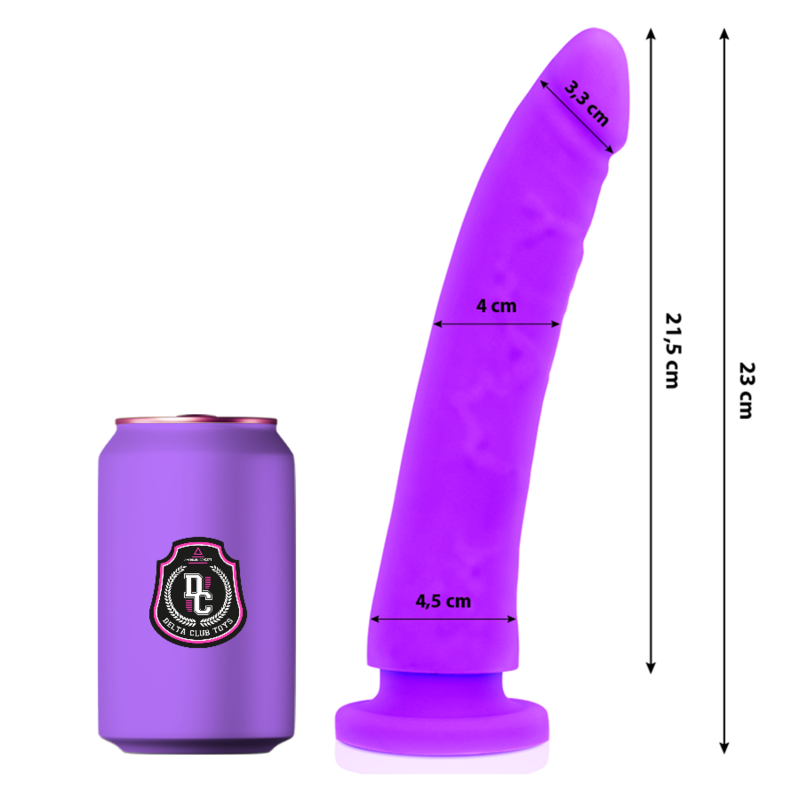 DELTA CLUB – BRINQUEDOS DILDO LILÁS DE SILICONE MÉDICO 23 CM -O- 4,5 CM