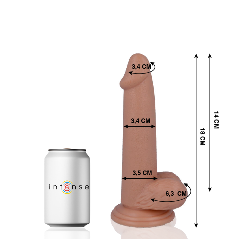 MR INTENSE – PÊNIS REALISTA DE 10 PÊNIS 18 CM -O- 3,4 CM