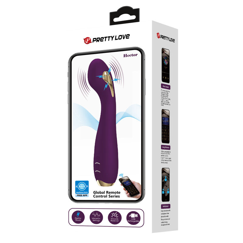 PRETTY LOVE - VIBRADOR HECTOR ELECTROSHOCK COM CONTROLE POR APLICATIVO ROXO - Image 6