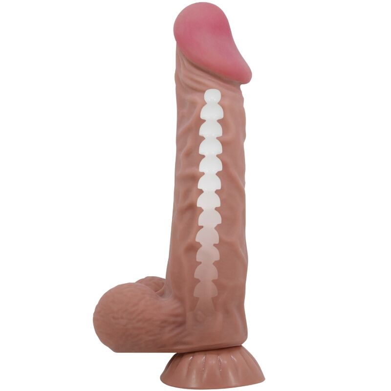 PRETTY LOVE - SÉRIE SLIDING SKIN - DILDO REALISTA COM VENTOSA DESLIZANTE - MARROM - 24 CM - Image 4