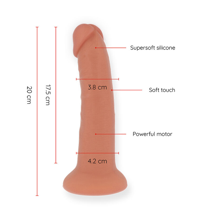 ONINDER – VIBRADOR MÉDIO BOGOTÁ DILDO 9 VELOCIDADES NATURAL 20 CM -O- 4,2 CM – APLICATIVO GRÁTIS