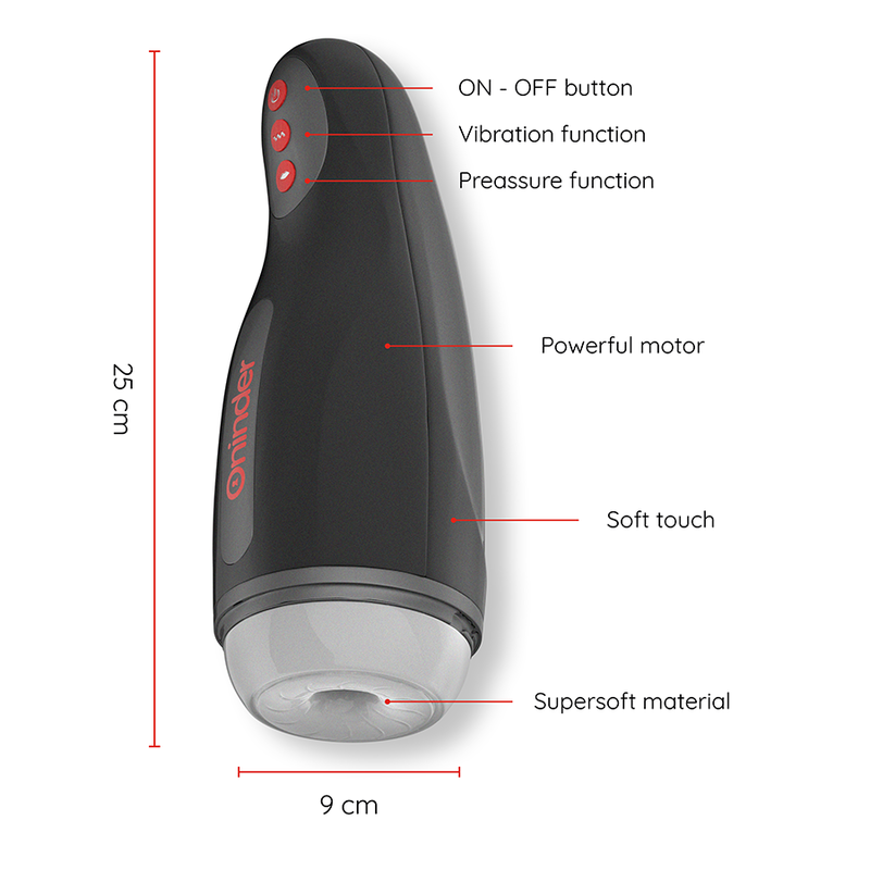 ONINDER – MASTURBADOR MASCULINO RECARREGÁVEL SEOUL COM 10 VELOCIDADES – APLICATIVO GRÁTIS