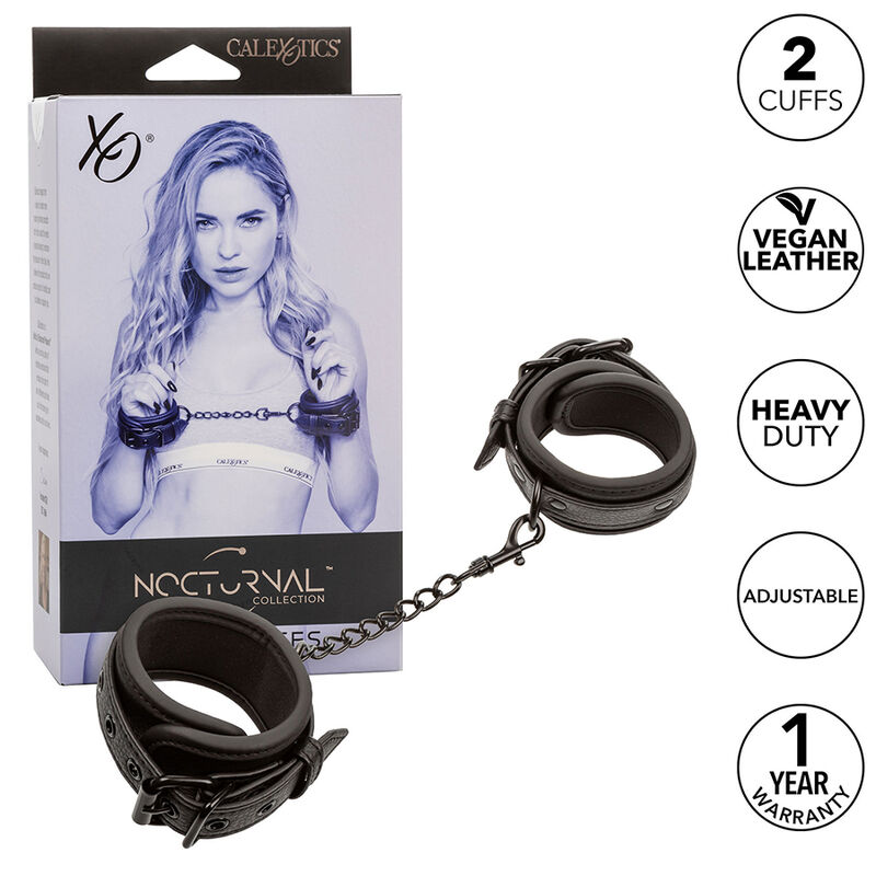 CALEXOTICS – PULSEIRAS DE COURO NOCTURNAL AJUSTÁVEIS PRETAS