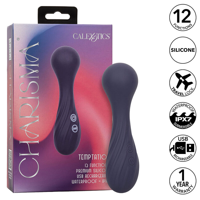 CALEXOTICS – MASSAGEADOR CHARISMA TEMPTATION COM 12 FUNÇÕES – ROXO