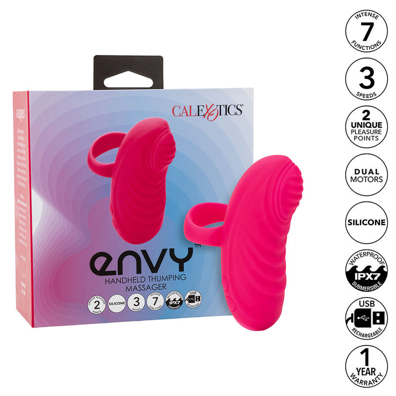 CALEXOTICS – ENVY MASSAGEADOR DE MÃO COM ESFERA ROLANTES 7 VIBRAÇÕES ROSA