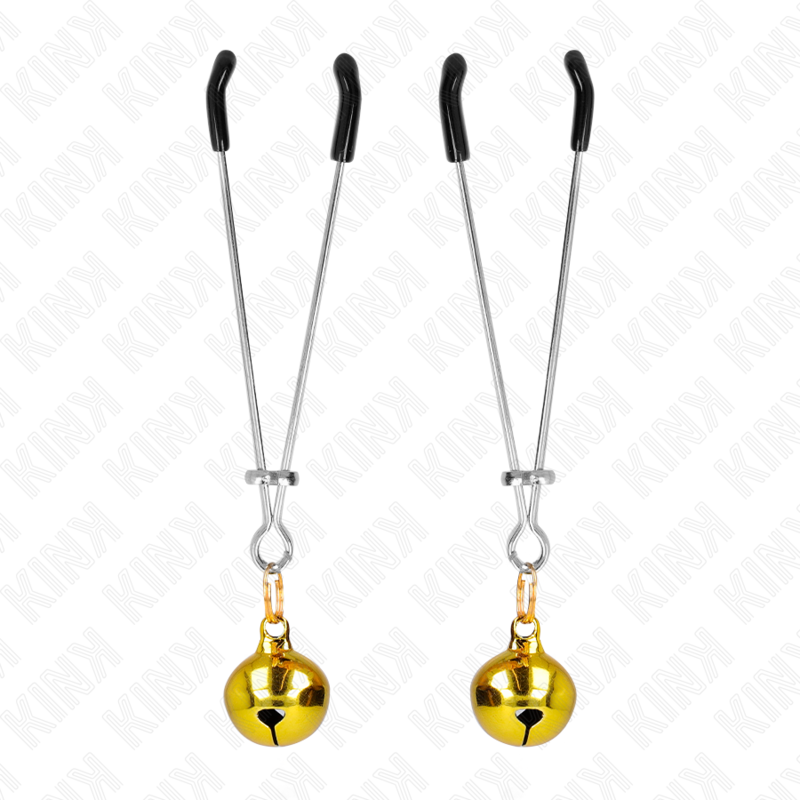 KINK - CLIPS DE MAMILO FINOS EM FORMATO DE SINO, DOURADOS, 7 CM - Image 2