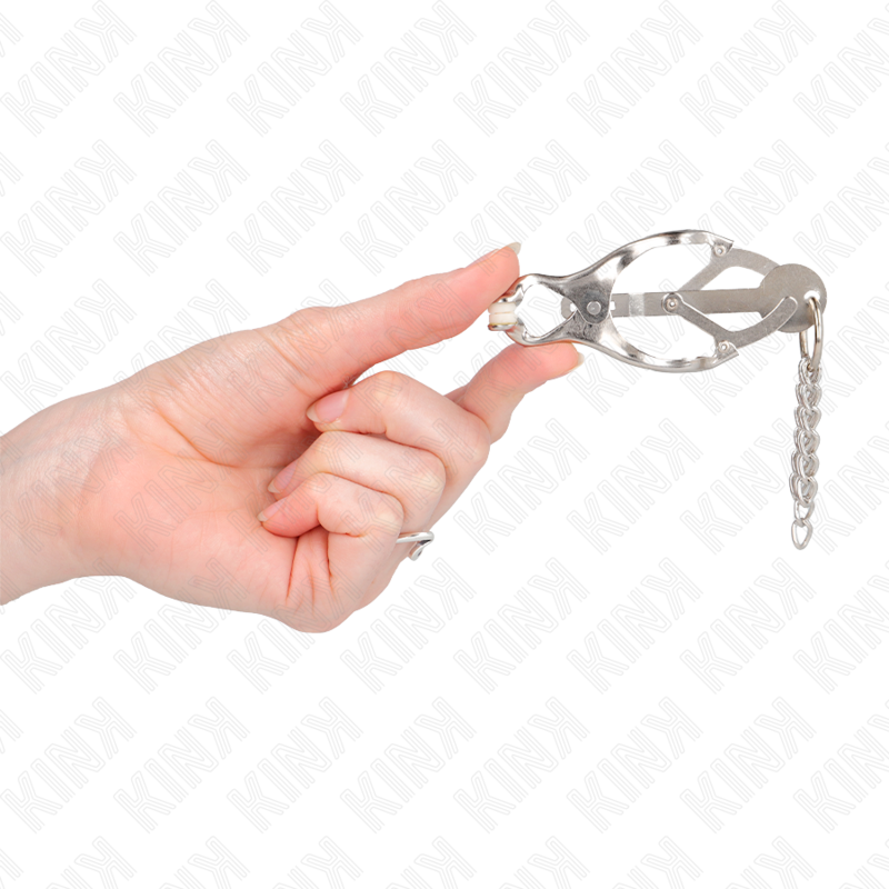 KINK - CLIPS DE MAMILO EM FORMATO DE TREVO JAPONÊS COM CORRENTES PRATEADAS - Image 4