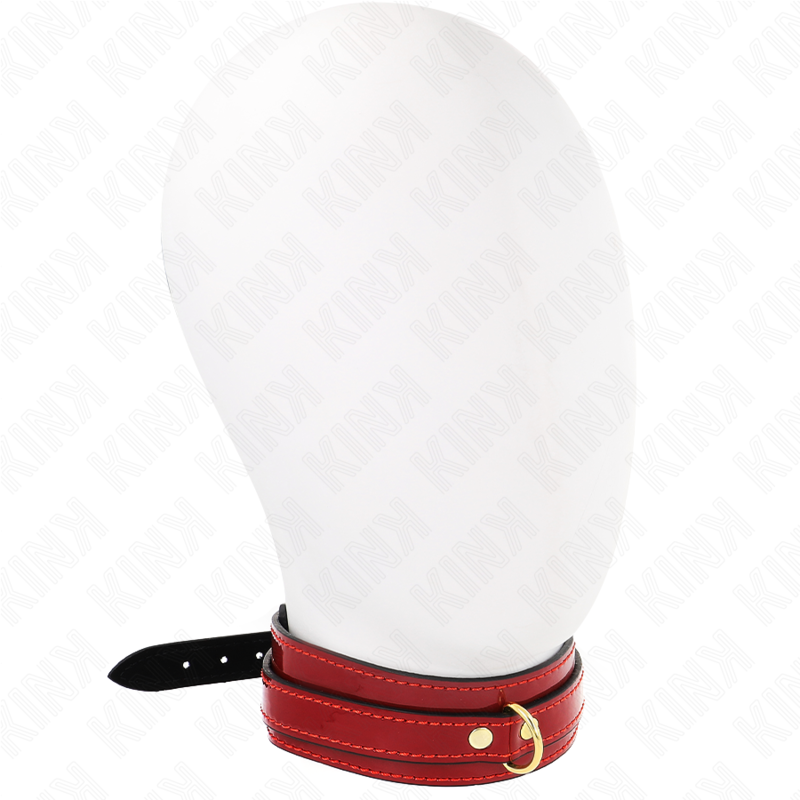 KINK – COLAR AJUSTÁVEL VERMELHO VINHO COM DETALHES DOURADOS 29-42,5 CM X 4 CM