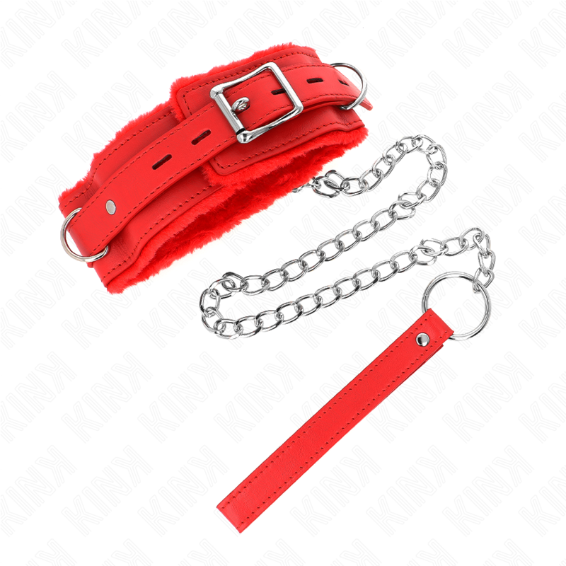KINK – COLEIRA COM GUIA 65 CM COM RESTRIÇÕES VERMELHA 36-42 CM X 5,5 CM