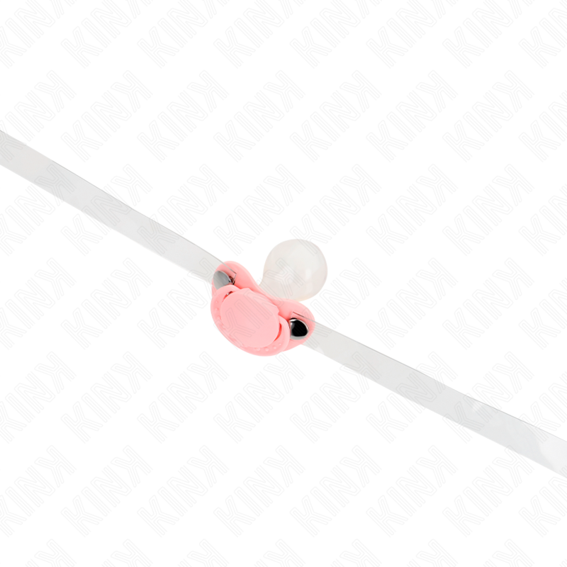 KINK – MORDAÇA EM FORMATO DE CHUPETA ROSA 5,5 x 4 CM AJUSTÁVEL DE 43 A 60 CM