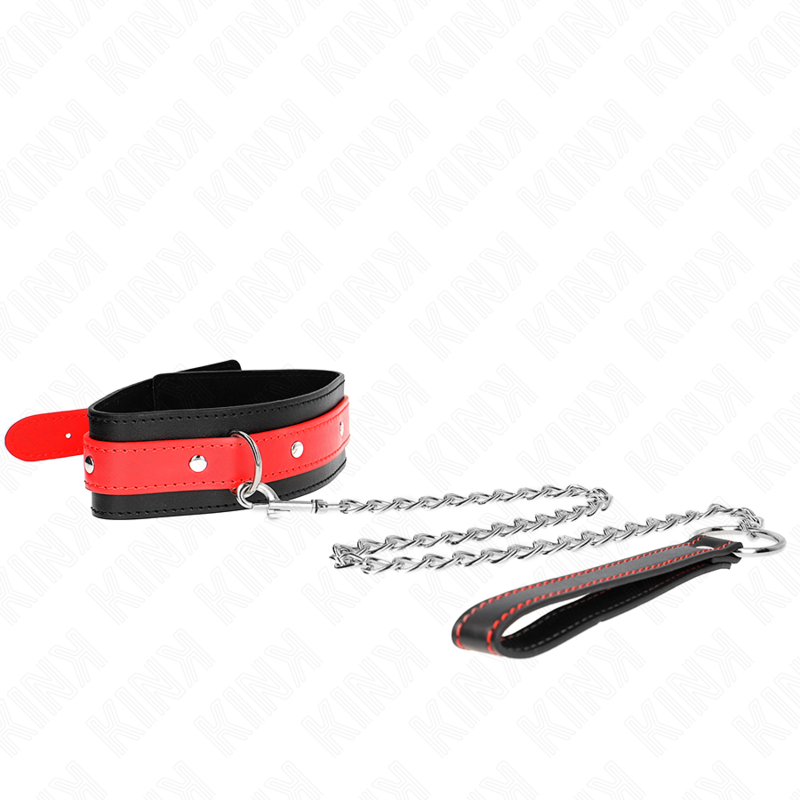 COLAR KINK COM ALÇA VERMELHA 65 CM AJUSTÁVEL 36-43 CM X 5 CM