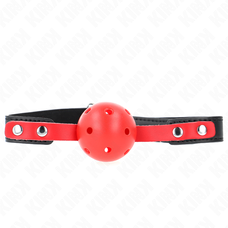 KINK – BOLA RÍGIDA OCA VERMELHA 4 CM MAGADA COM TIRA PRETA 60 x 2 CM AJUSTÁVEL 37-52 CM