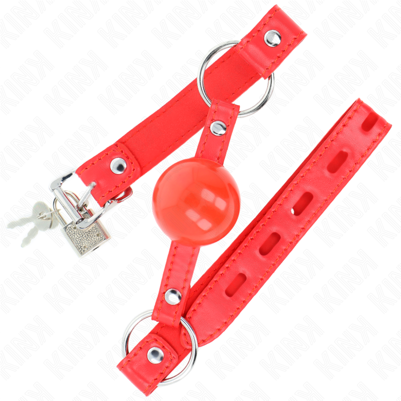 KINK – BOLA DE TPE PARA MORDAÇA DE 4 CM COM TRAVA ROJO 60 x 2 CM