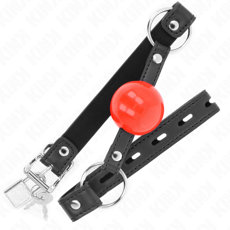 KINK – BOLA DE 4 CM COM TRAVA, BOLA VERMELHA E ALÇA PRETA, 60 x 2 CM