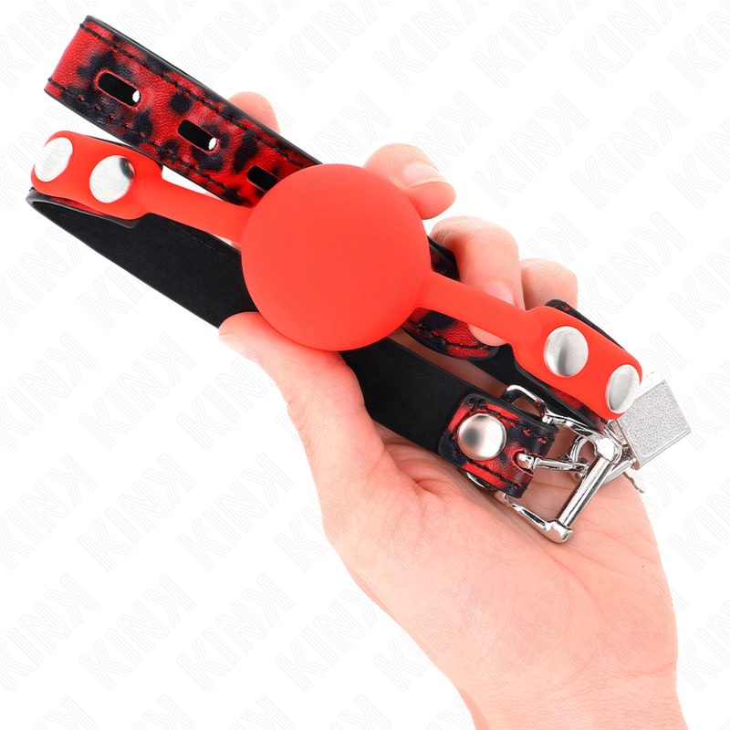 KINK - MODELO 2 BOLA DE SILICONE 4 CM MORDAÇA COM TRAVA 60 x 2 CM - Image 4