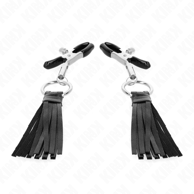 KINK – PRESILHAS DE MAMILO COM FRANJA EM COURO SINTÉTICO 6 CM