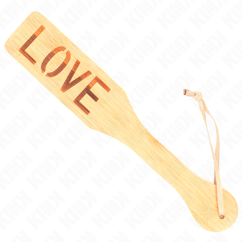 KINK – PALETA DE BAMBU COM A PALAVRA LOVE 32 X 5,5 CM