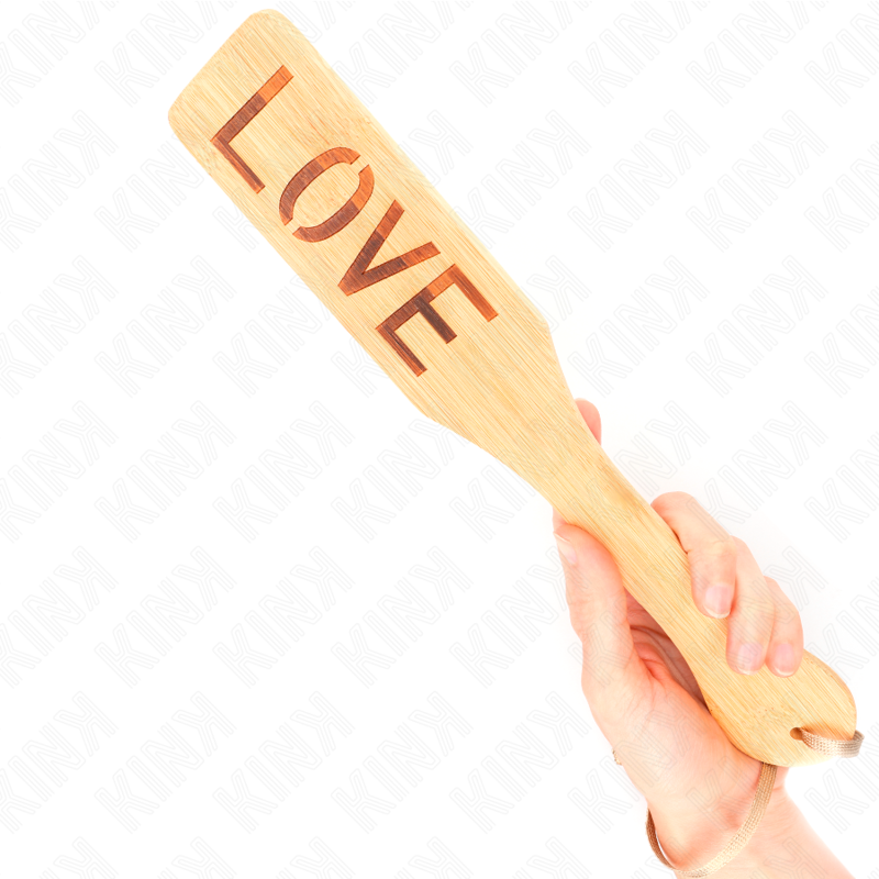 KINK – PALETA DE BAMBU COM A PALAVRA LOVE 32 X 5,5 CM