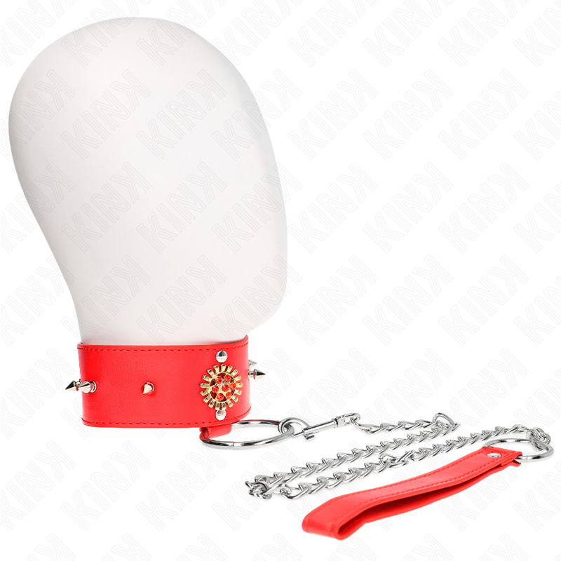 KINK – COLAR DE DIAMANTES VERMELHOS COM CINTO 65 CM AJUSTÁVEL 35-51 CM X 7 CM