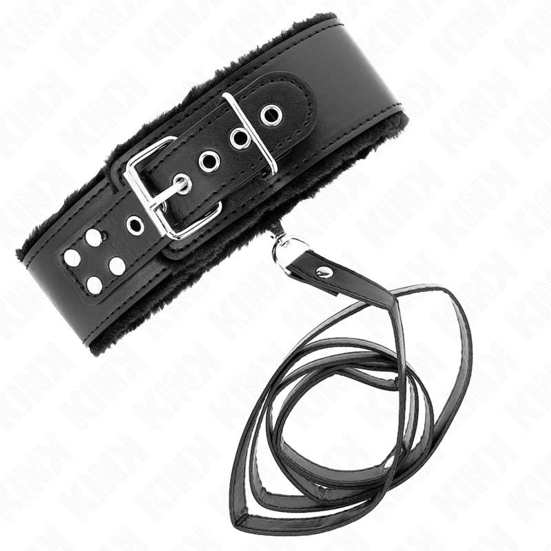 KINK - COLAR COM CORREIA 116 CM COM TACHAS PRATEADAS MODELO 4 PRETO AJUSTÁVEL 40-48 CM X 6 CM - Image 2