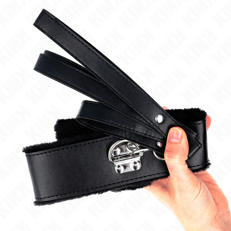 KINK - COLAR COM CORREIA 116 CM COM TACHAS PRATEADAS MODELO 4 PRETO AJUSTÁVEL 40-48 CM X 6 CM - Image 5