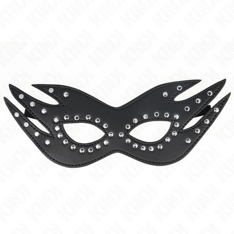 KINK – MÁSCARA EM COURO SINTÉTICO COM REBITES MODELO 3 26 x 9,5 CM