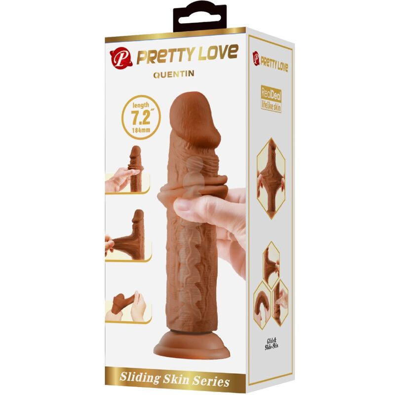 PRETTY LOVE - QUENTIN DILDO REALISTA 18 CM MARROM - Image 6