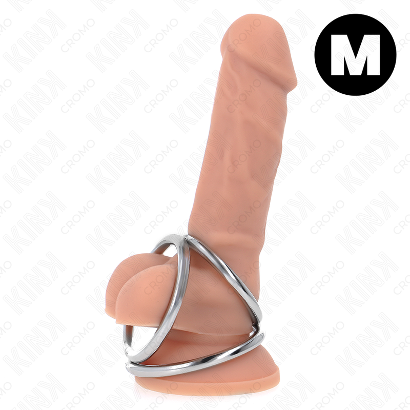 KINK - ANEL PENIANO DE METAL TRIPLO CROMADO DE 3,8 CM A 5 CM MODELO 2