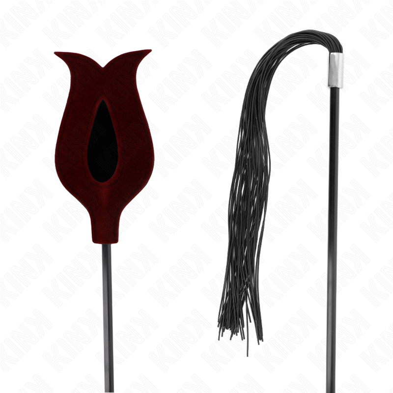 KINK - CHICOTE DE SILICONE COM FRANJA EM FORMATO DE ROSA 45 CM - Image 5