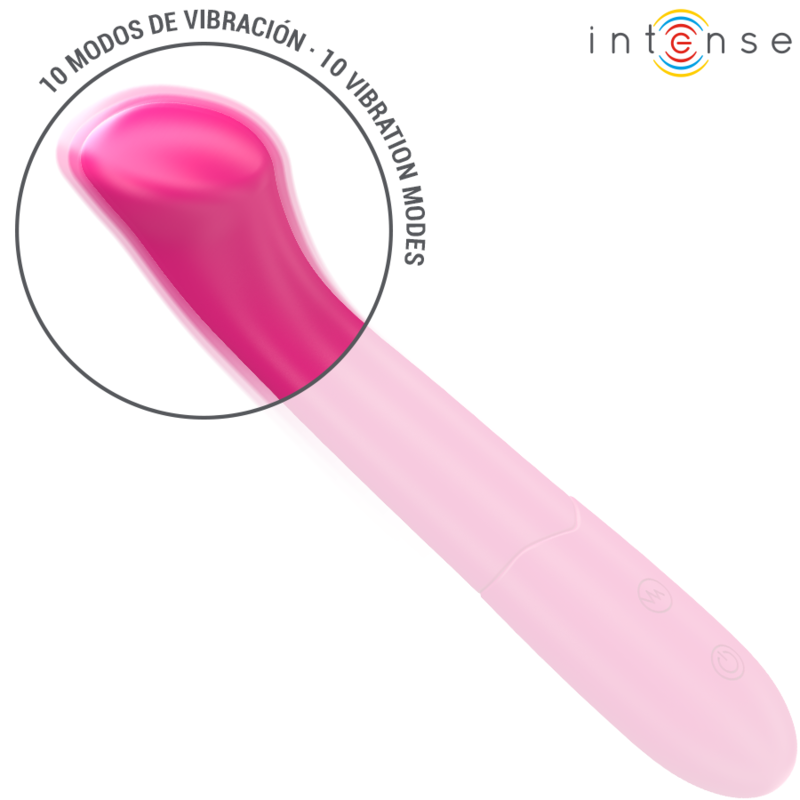 INTENSE - VIBRADOR PATY 19 CM FLEXÍVEL 10 VIBRAÇÕES MODELO 2 ROSA - Image 3